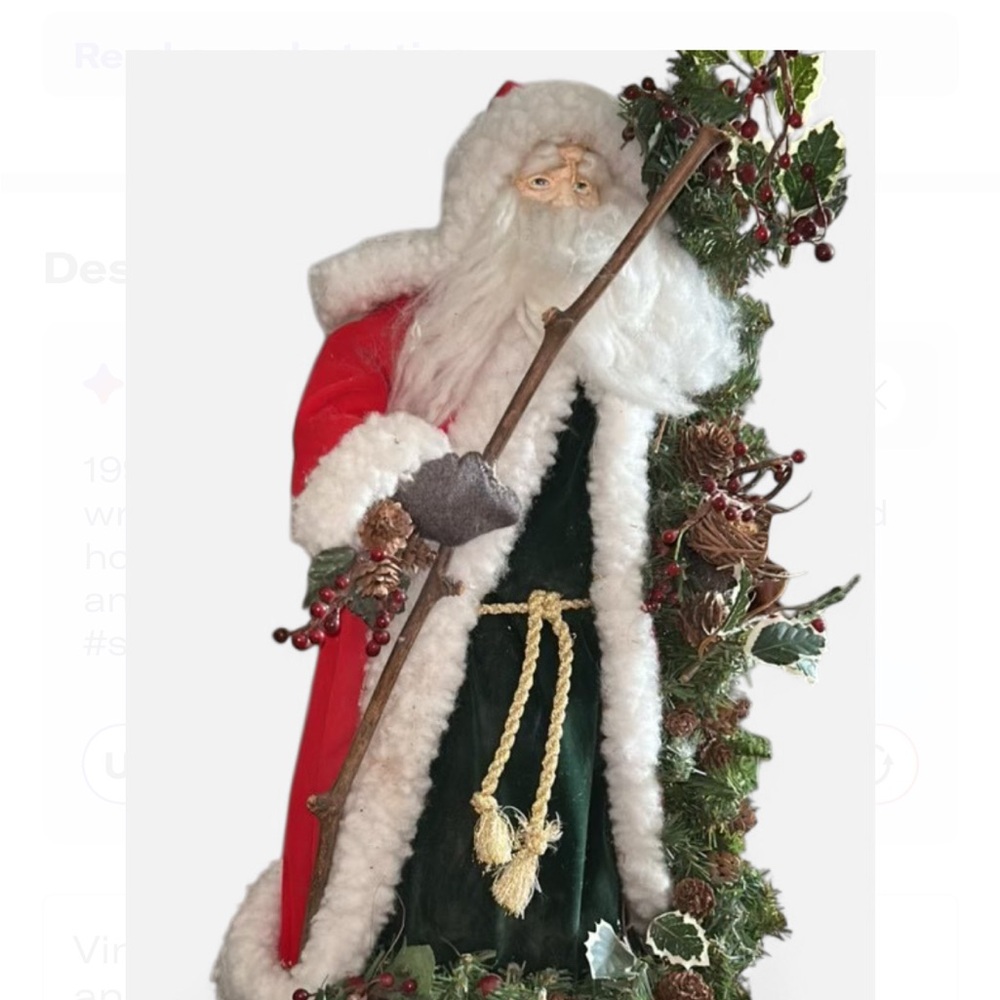 Vintage Tree Topper/Holiday Decor Old World St. Saint Nick